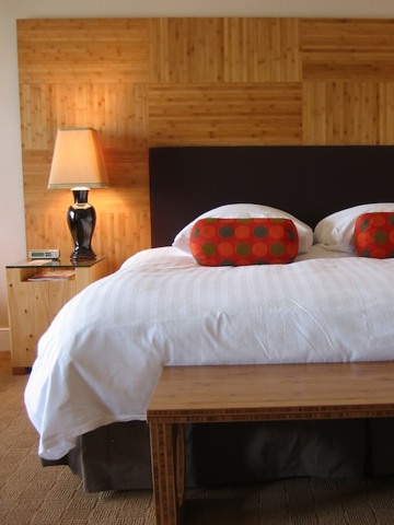 Bamboo Headboard/Cypress Nightstand